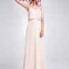 A Line Floor Length Zipper Chiffon Wedding Party Bridesmaid Dresses - Image 2