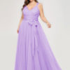 A Line V Neck Floor Length Zipper Matte Formal Gowns Wedding Party Bridesmaid Dress - Image 5