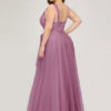 A Line V Neck Floor Length Zipper Matte Formal Gowns Wedding Party Bridesmaid Dress - Image 9