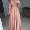 Belted Waist Floor Length Maxi Dress
