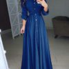 Belted Waist Floor Length Maxi Dress - Image 2