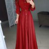 Belted Waist Floor Length Maxi Dress - Image 3