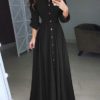 Belted Waist Floor Length Maxi Dress - Image 5