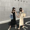 Bottoming Knitting Vest V-Neck Sleeveless Casual Straight Tank Dress