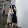 Bottoming Knitting Vest V-Neck Sleeveless Casual Straight Tank Dress - Image 10