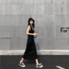 Bottoming Knitting Vest V-Neck Sleeveless Casual Straight Tank Dress - Image 6