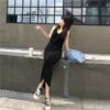 Bottoming Knitting Vest V-Neck Sleeveless Casual Straight Tank Dress - Image 9