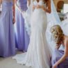 Bridesmaid Dress A Line Floor Length Backless Chiffon Prom Dress