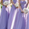 Bridesmaid Dress A Line Floor Length Backless Chiffon Prom Dress - Image 3