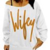 Cold Shoulder Wifey Logo Sweatshirt - Image 4