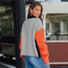 Colorblock Long Sleeve High Neck Casual Sweater - Image 2