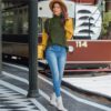 Colorblock Long Sleeve High Neck Casual Sweater - Image 9