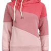 Diagonal Color Block Fleece Hoodie