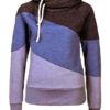 Diagonal Color Block Fleece Hoodie - Image 2