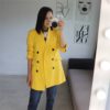Double-breasted V Neck Two Pockets Office Lady Fashion Blazer