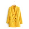 Double-breasted V Neck Two Pockets Office Lady Fashion Blazer - Image 6
