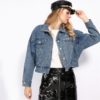 Drop Shoulder Jeans Cropped Street wear Denim Jacket - Image 3