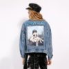 Drop Shoulder Jeans Cropped Street wear Denim Jacket - Image 6