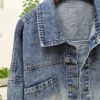 Drop Shoulder Jeans Cropped Street wear Denim Jacket - Image 8