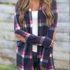 Elbow Patches Oversized Plaid Shirt - Image 4