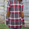 Elbow Patches Oversized Plaid Shirt - Image 6