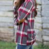 Elbow Patches Oversized Plaid Shirt - Image 7