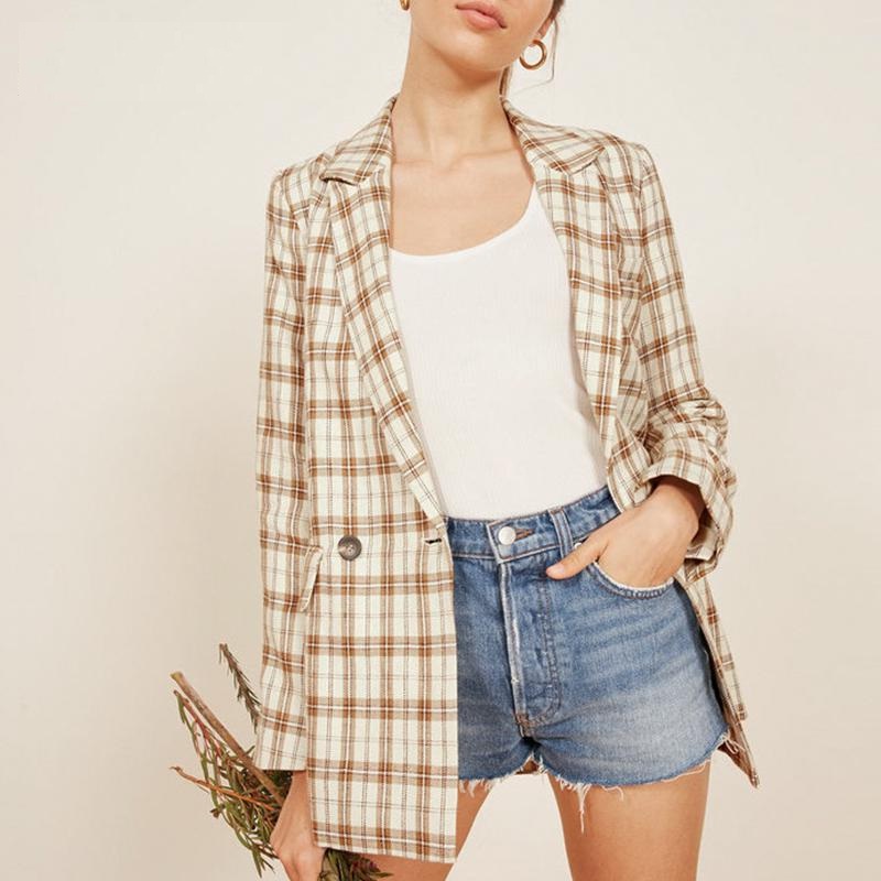 Elegant Long Sleeve Fashion Plaid Blazer - Image 3