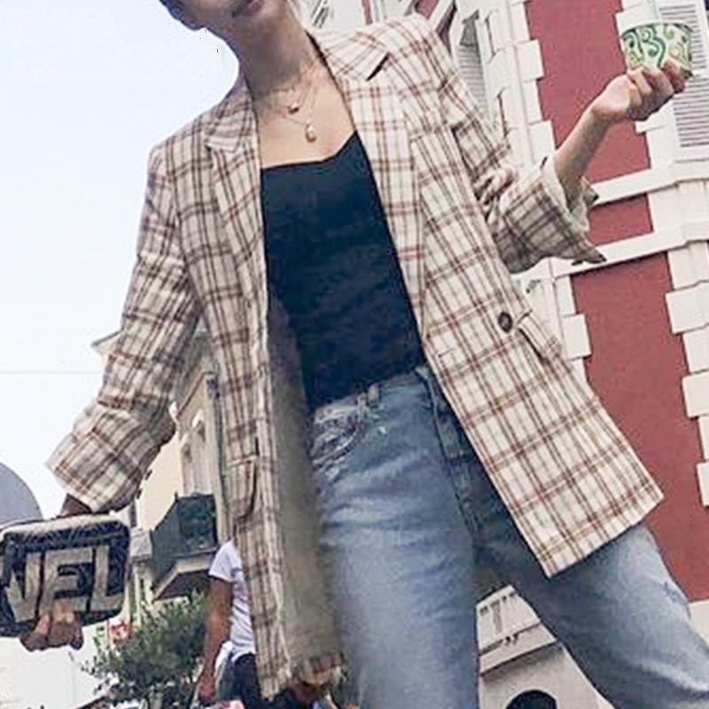 Elegant Long Sleeve Fashion Plaid Blazer - Image 2