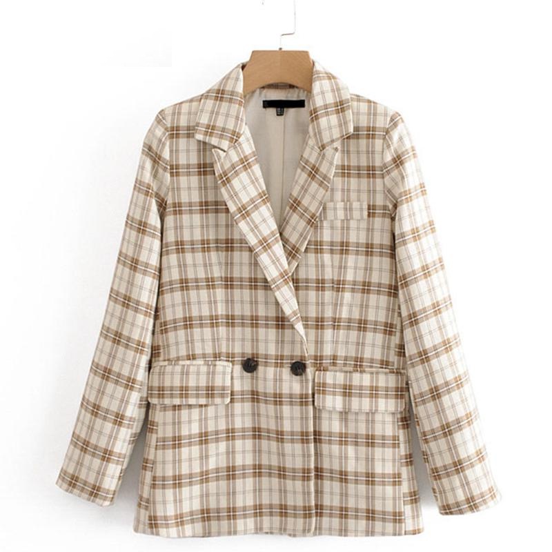 Elegant Long Sleeve Fashion Plaid Blazer - Image 5