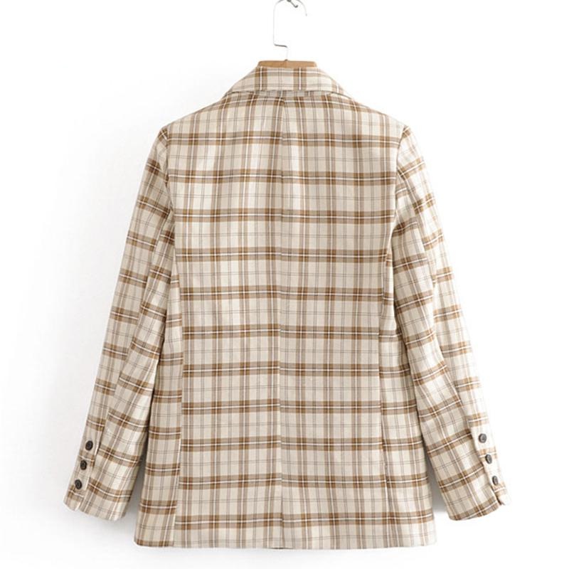 Elegant Long Sleeve Fashion Plaid Blazer - Image 6