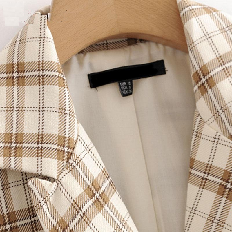 Elegant Long Sleeve Fashion Plaid Blazer - Image 7