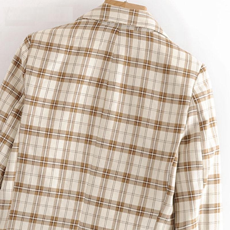 Elegant Long Sleeve Fashion Plaid Blazer - Image 9