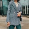 Elegant Office Ladies Feminino Corduroy Blazers