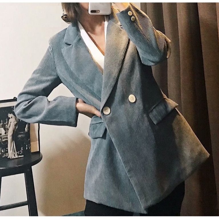 Elegant Office Ladies Feminino Corduroy Blazers - Image 2
