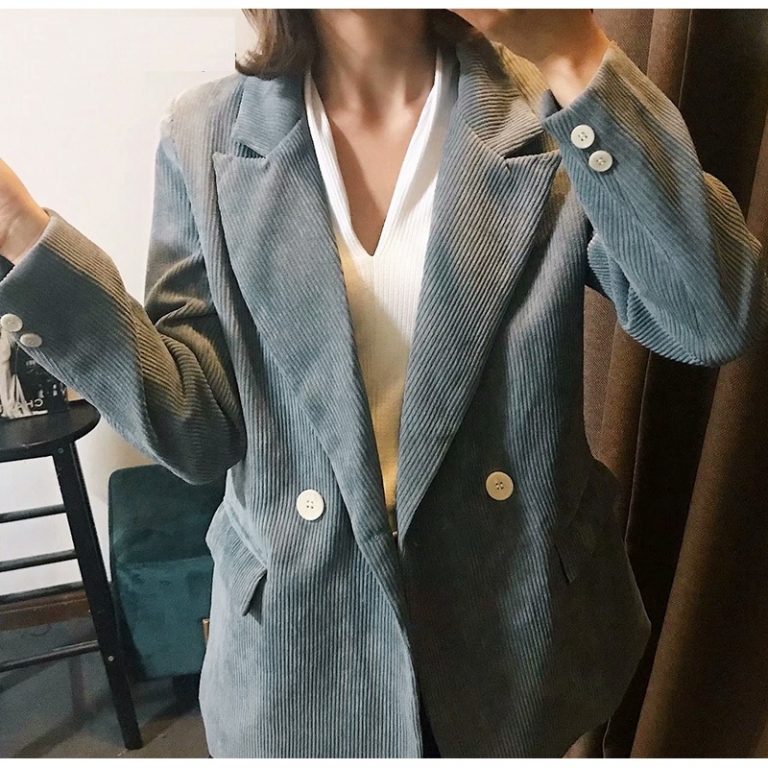 Elegant Office Ladies Feminino Corduroy Blazers - Image 3
