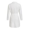 Elegant Office Lady Bow Long Trench Coat - Image 6