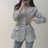 Elegant Pearls Button OL Style Plaid Long Sleeve Blazers - Image 6