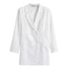 Elegant Pocket Tripe Button High Fashion Long Blazers Dress - Image 4