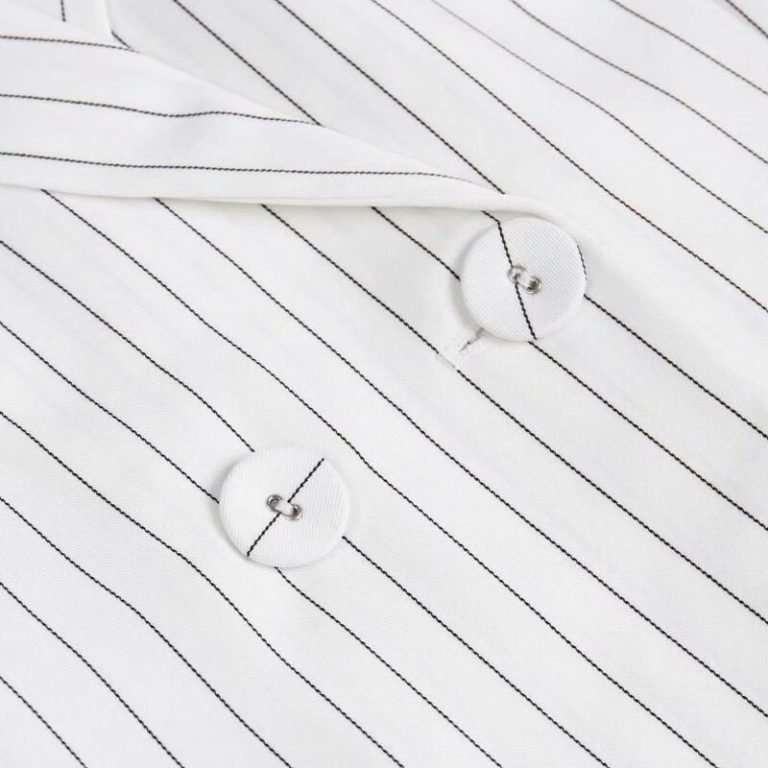 Elegant Pocket Tripe Button High Fashion Long Blazers Dress - Image 7