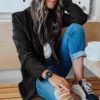 Fashion Corduroy Long Sleeve Thin High Street Blazer - Image 3