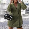 Fashion Corduroy Long Sleeve Thin High Street Blazer - Image 6