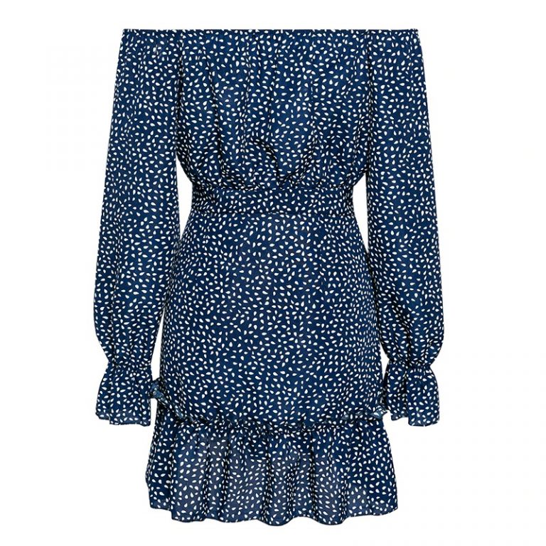 Fashion Off Shoulder Long Sleeves High Waist Mini Dress - Image 7