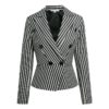 Fashion Stripe Long Sleeve Slim Double Button Short Blazer - Image 3