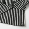 Fashion Stripe Long Sleeve Slim Double Button Short Blazer - Image 8