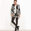 Faux Fur Color Block Open Front Fashion Long Sleeve Fuzzy Coat - Image 5