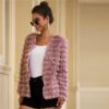 Faux Fur Open Front Solid Glamorous Warm Coat - Image 3