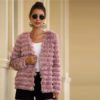 Faux Fur Open Front Solid Glamorous Warm Coat - Image 4