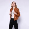 Faux Leather High Street Trendy Zip Up PU Coat - Image 4
