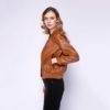 Faux Leather High Street Trendy Zip Up PU Coat - Image 5