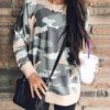 Feminine Crew-style Neckline Sweatshirt